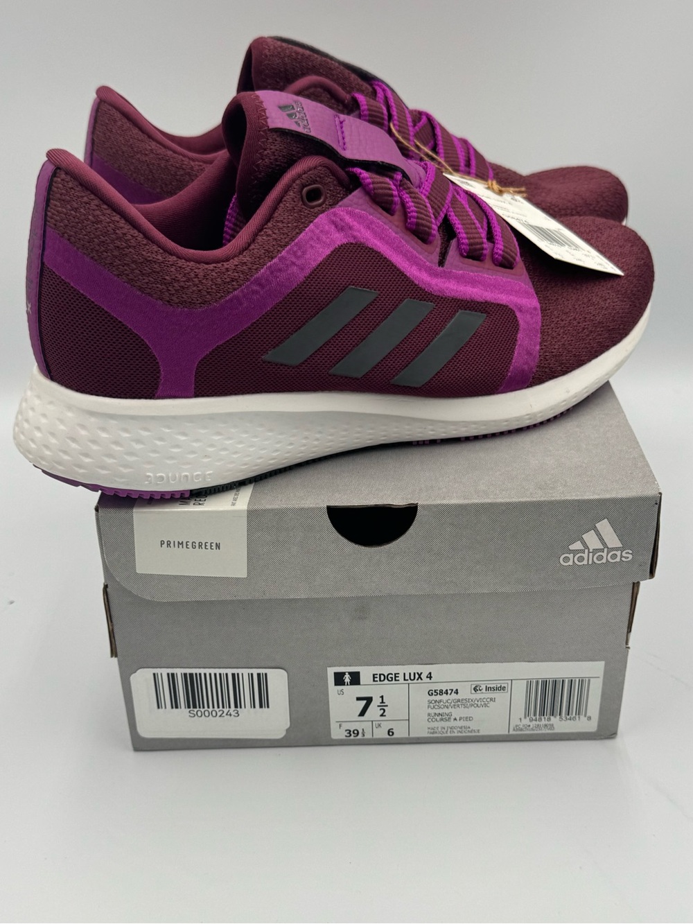 adidas Edge Lux 4 G58474 Women’s 7.5 Burgundy Purple Running Shoes NWT